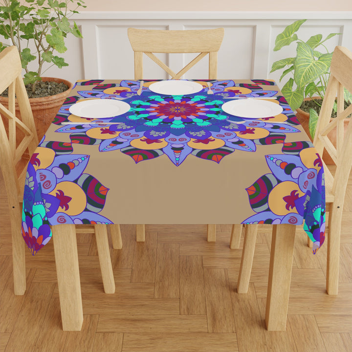 Vibrant Mandala Tablecloth - Sand & Swirl Design Home Decor - Blululi