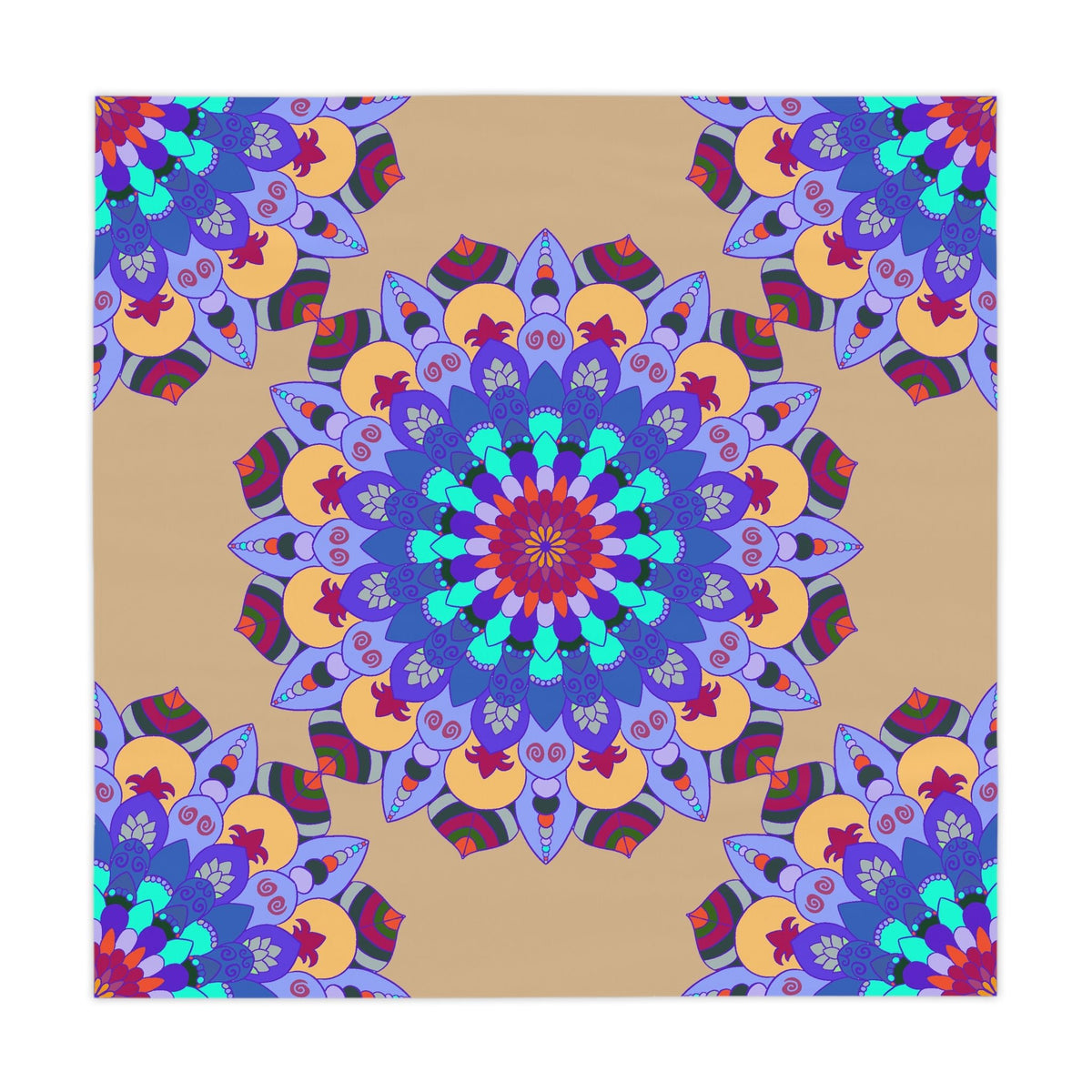 Vibrant Mandala Tablecloth - Sand & Swirl Design Home Decor - Blululi