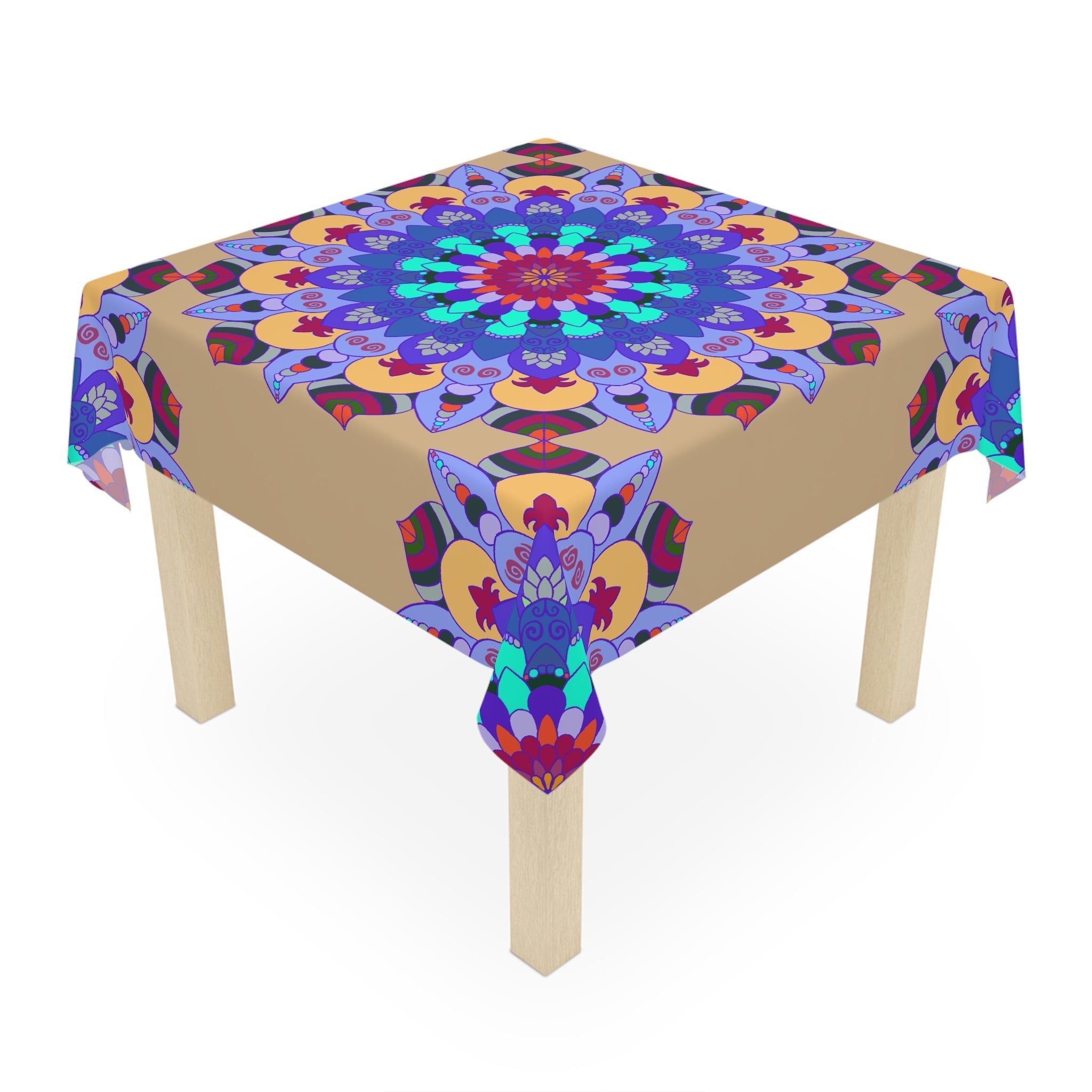 Vibrant Mandala Tablecloth - Sand & Swirl Design Home Decor - Blululi