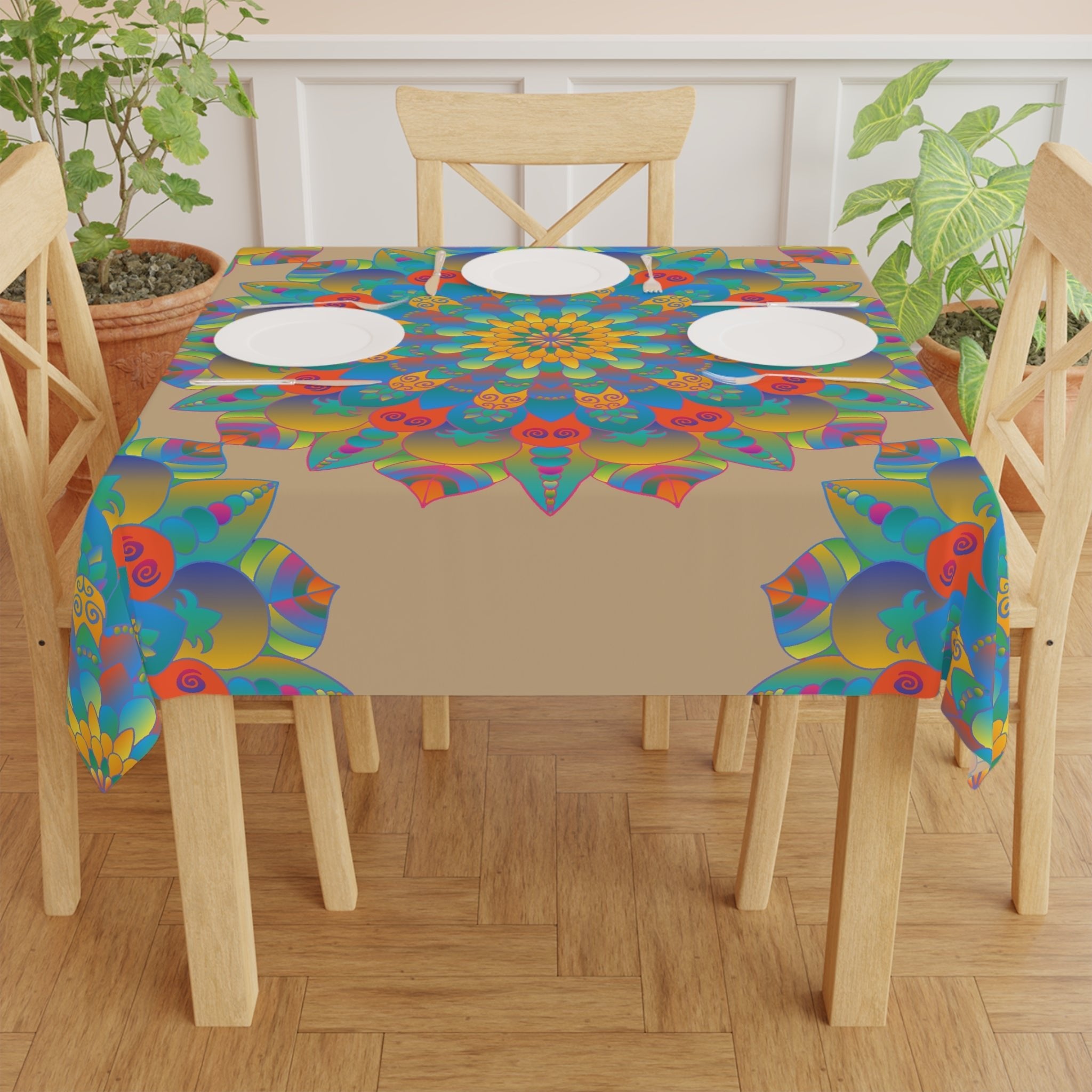 Vibrant Mandala Tablecloth - Spiritual Decor Home Decor - Blululi