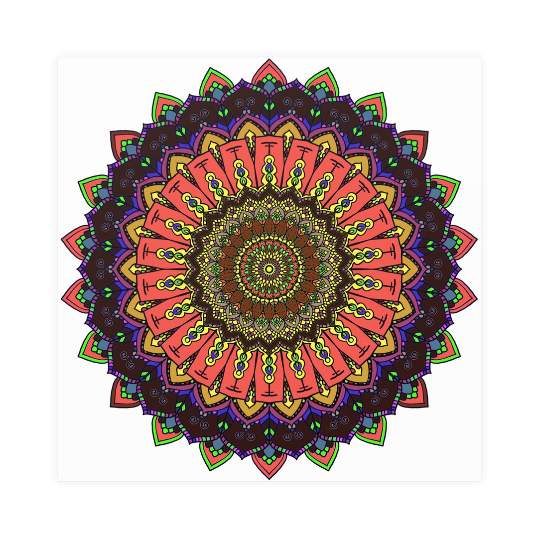 Vibrant Mandala Wall Art - Colorful Circular Design Poster - Blululi