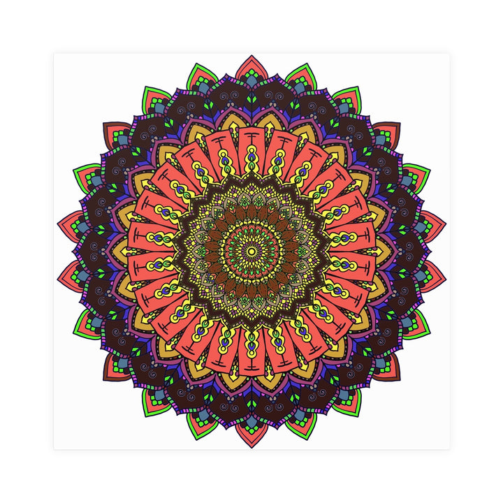 Vibrant Mandala Wall Art - Colorful Circular Design Poster - Blululi