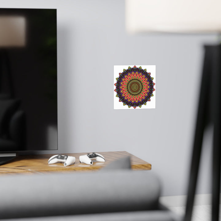 Vibrant Mandala Wall Art - Colorful Circular Design Poster - Blululi