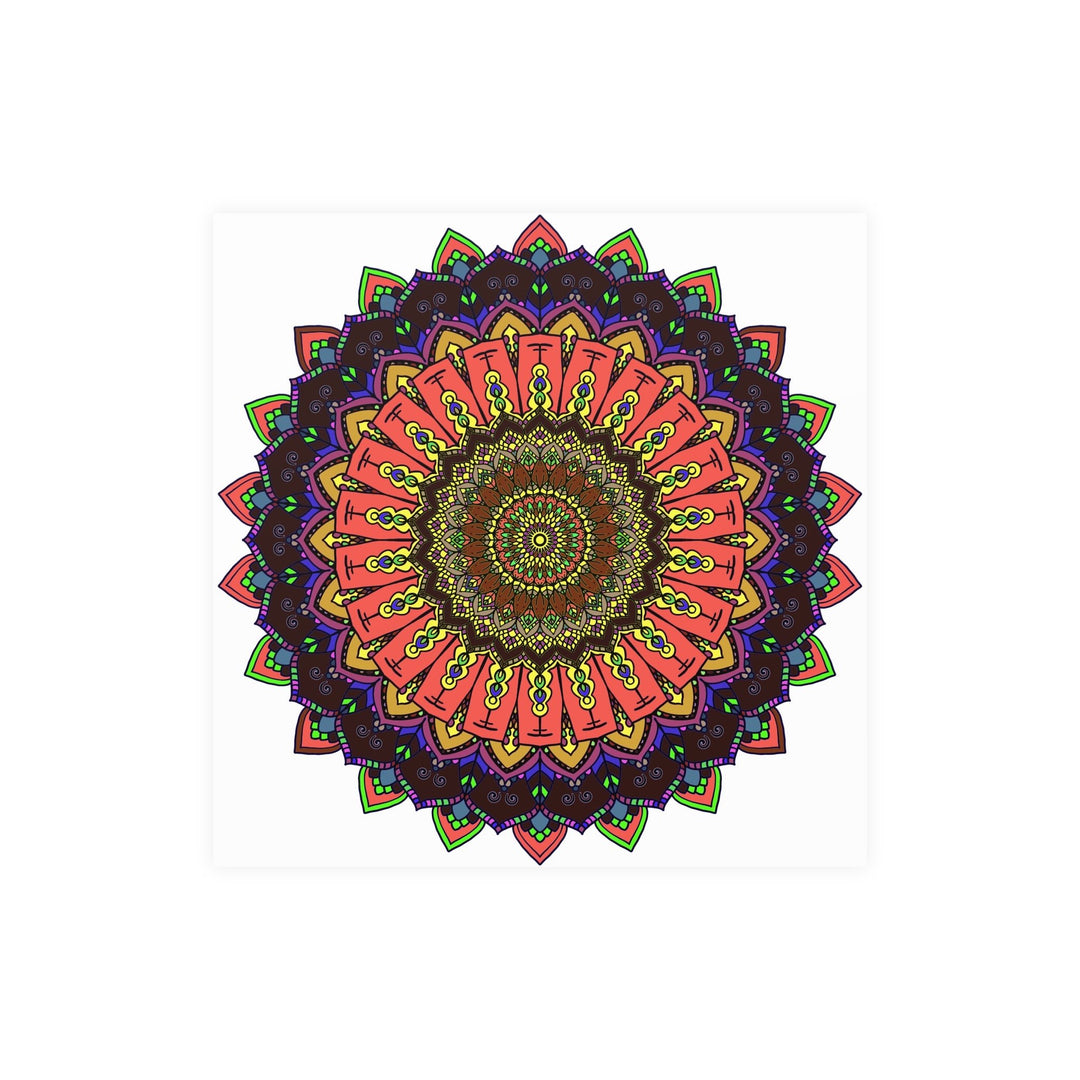 Vibrant Mandala Wall Art - Colorful Circular Design Poster - Blululi