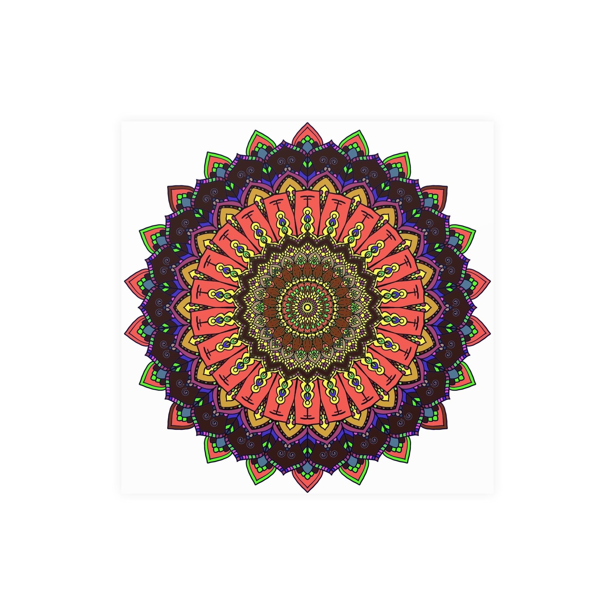 Vibrant Mandala Wall Art - Colorful Circular Design Poster - Blululi