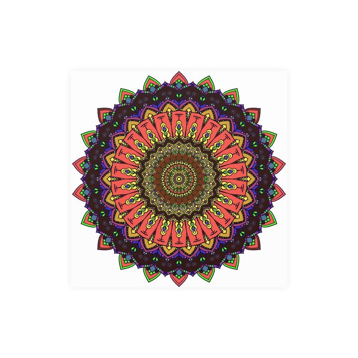 Vibrant Mandala Wall Art - Colorful Circular Design Poster - Blululi