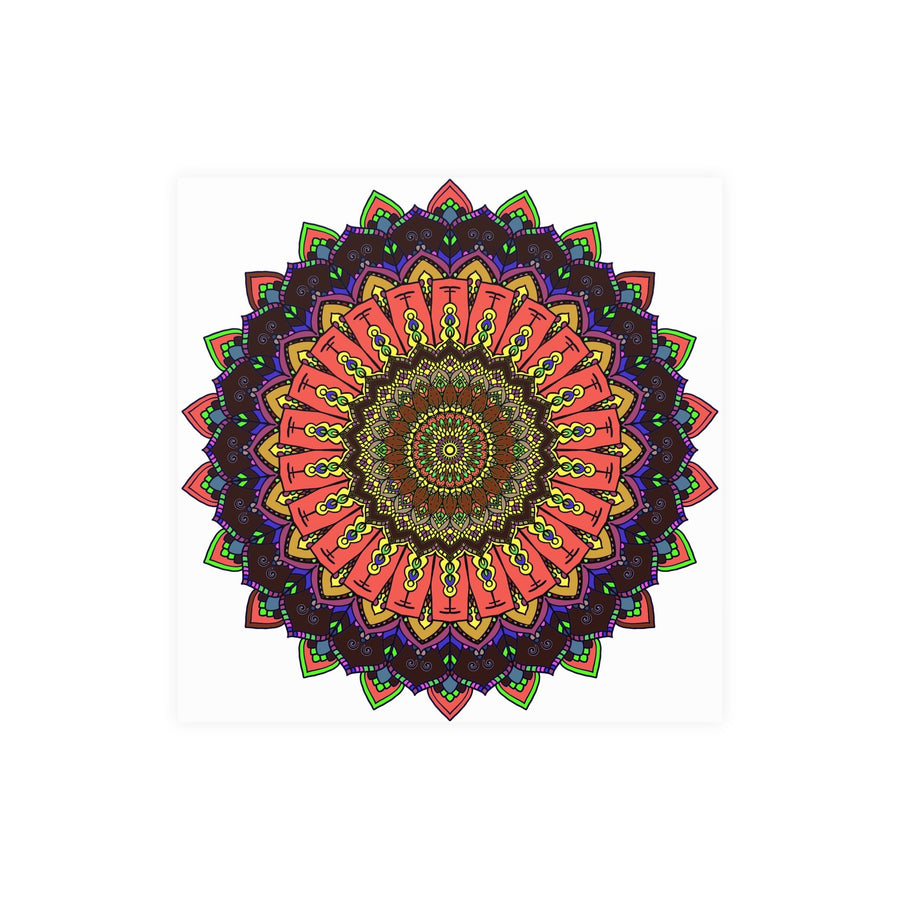 Vibrant Mandala Wall Art - Colorful Circular Design Poster - Blululi