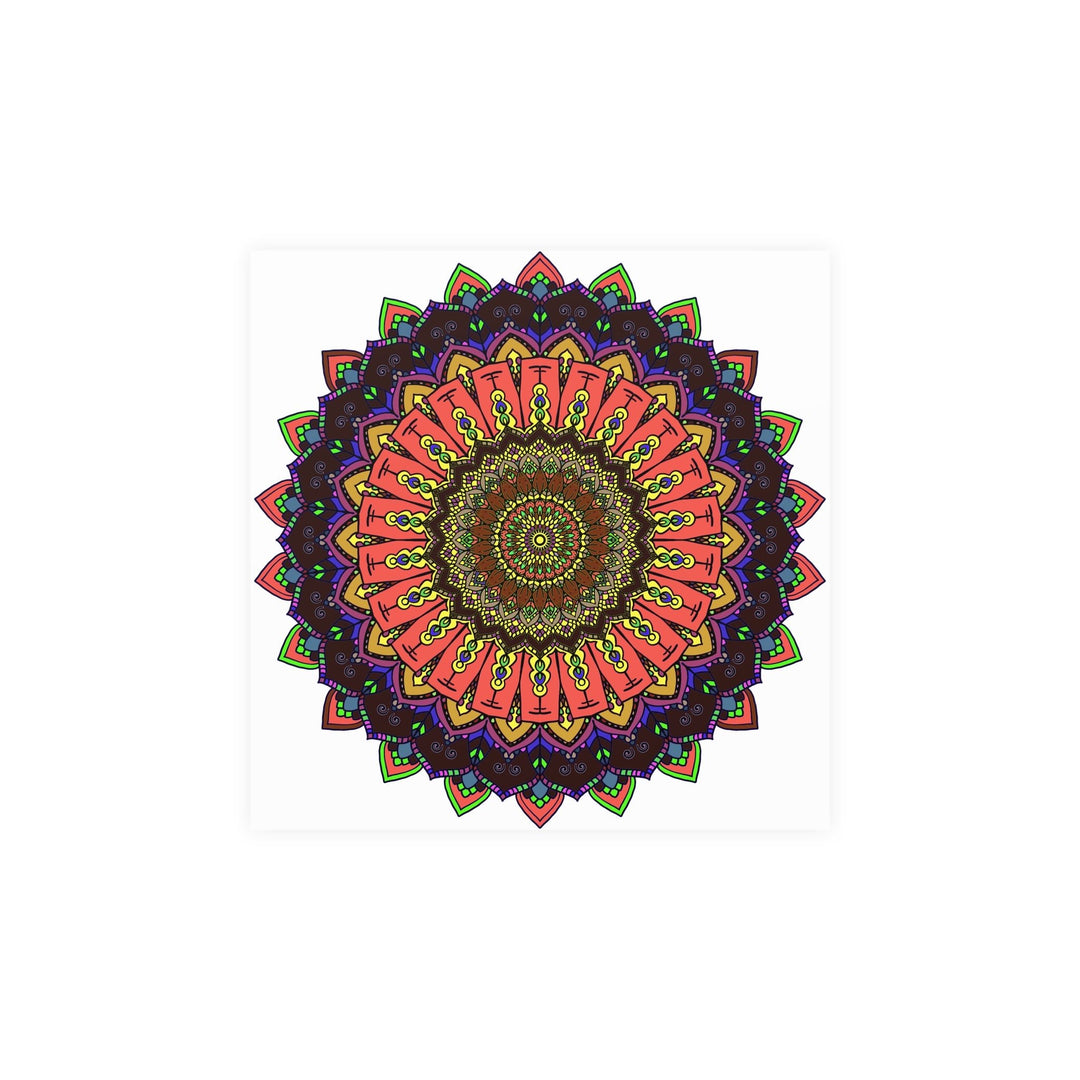 Vibrant Mandala Wall Art - Colorful Circular Design Poster - Blululi