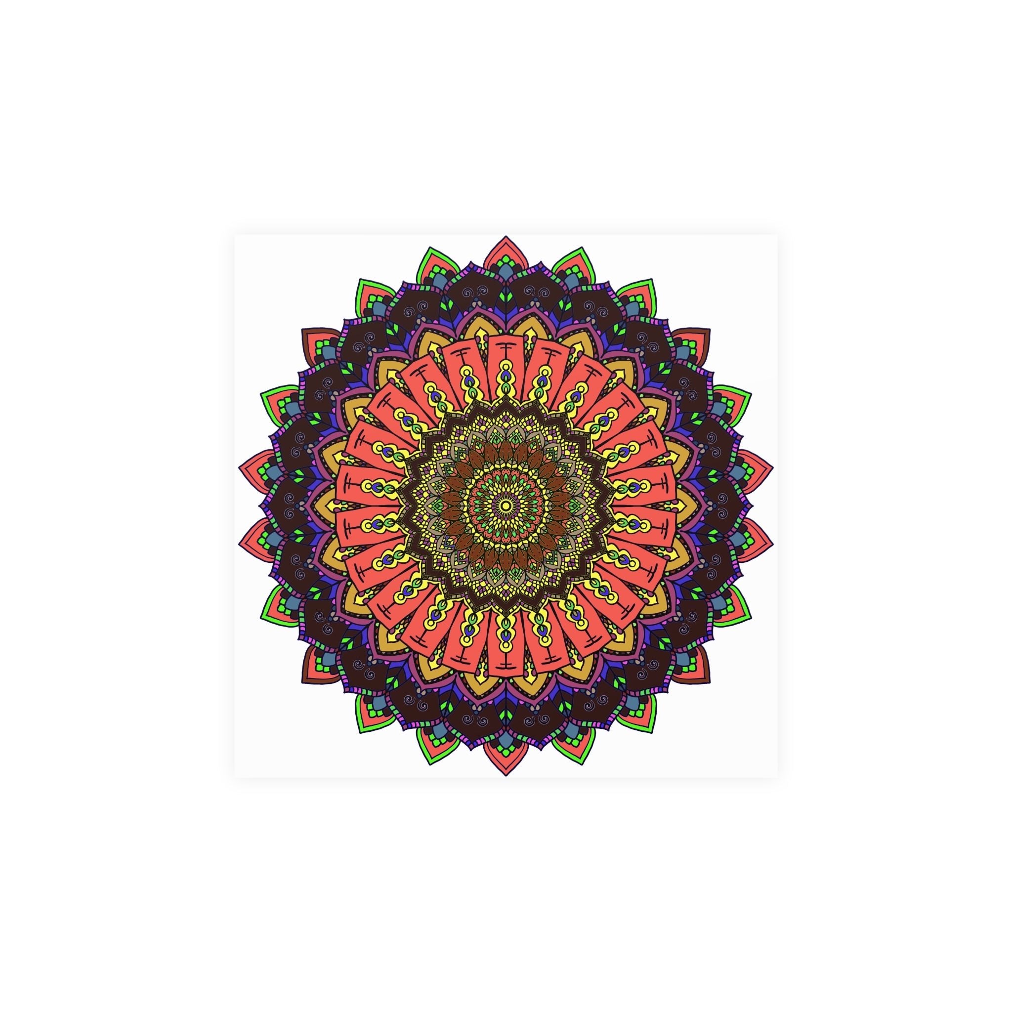 Vibrant Mandala Wall Art - Colorful Circular Design Poster - Blululi