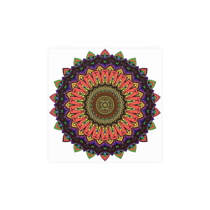 Vibrant Mandala Wall Art - Colorful Circular Design Poster - Blululi