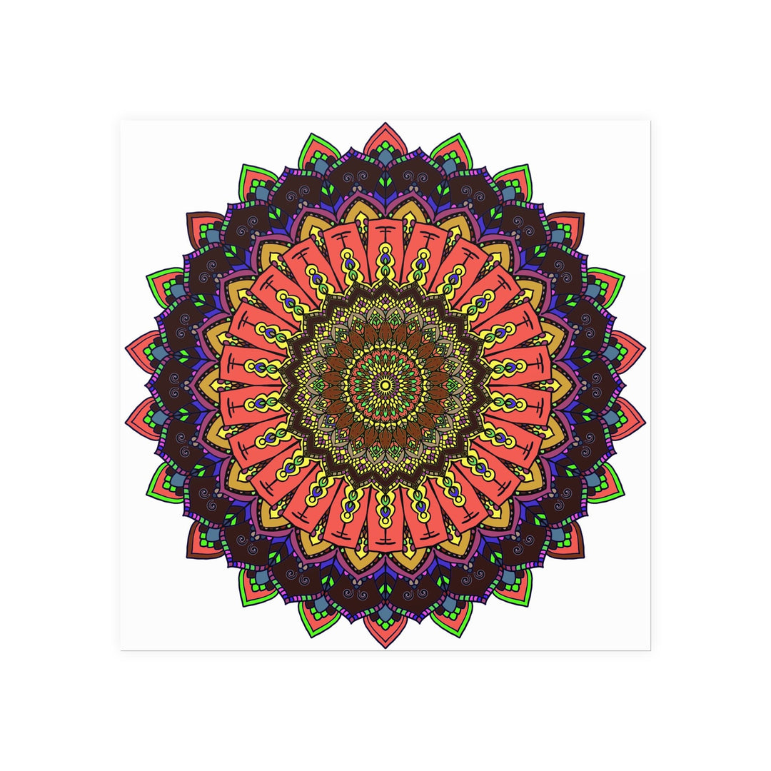 Vibrant Mandala Wall Art - Colorful Circular Design Poster - Blululi