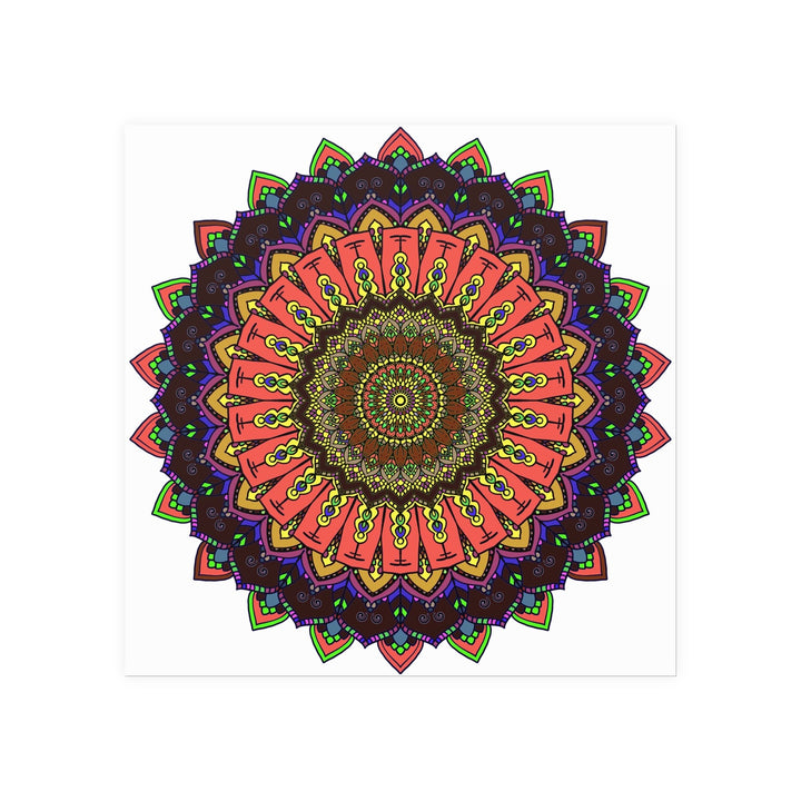 Vibrant Mandala Wall Art - Colorful Circular Design Poster - Blululi