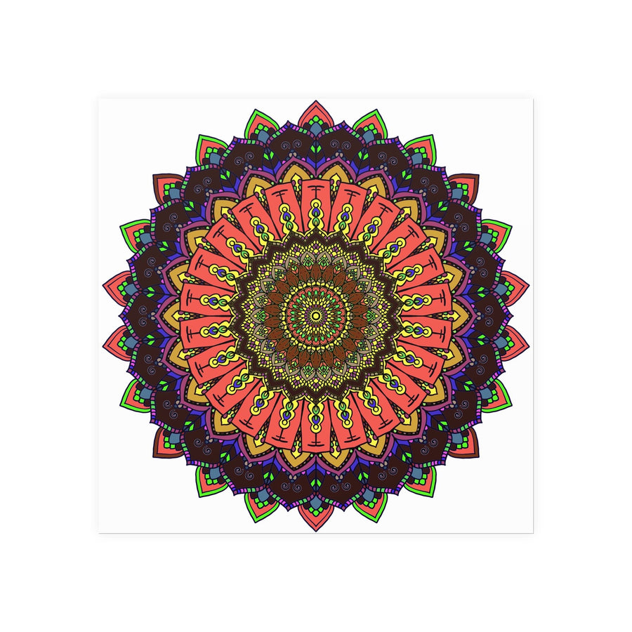 Vibrant Mandala Wall Art - Colorful Circular Design Poster - Blululi