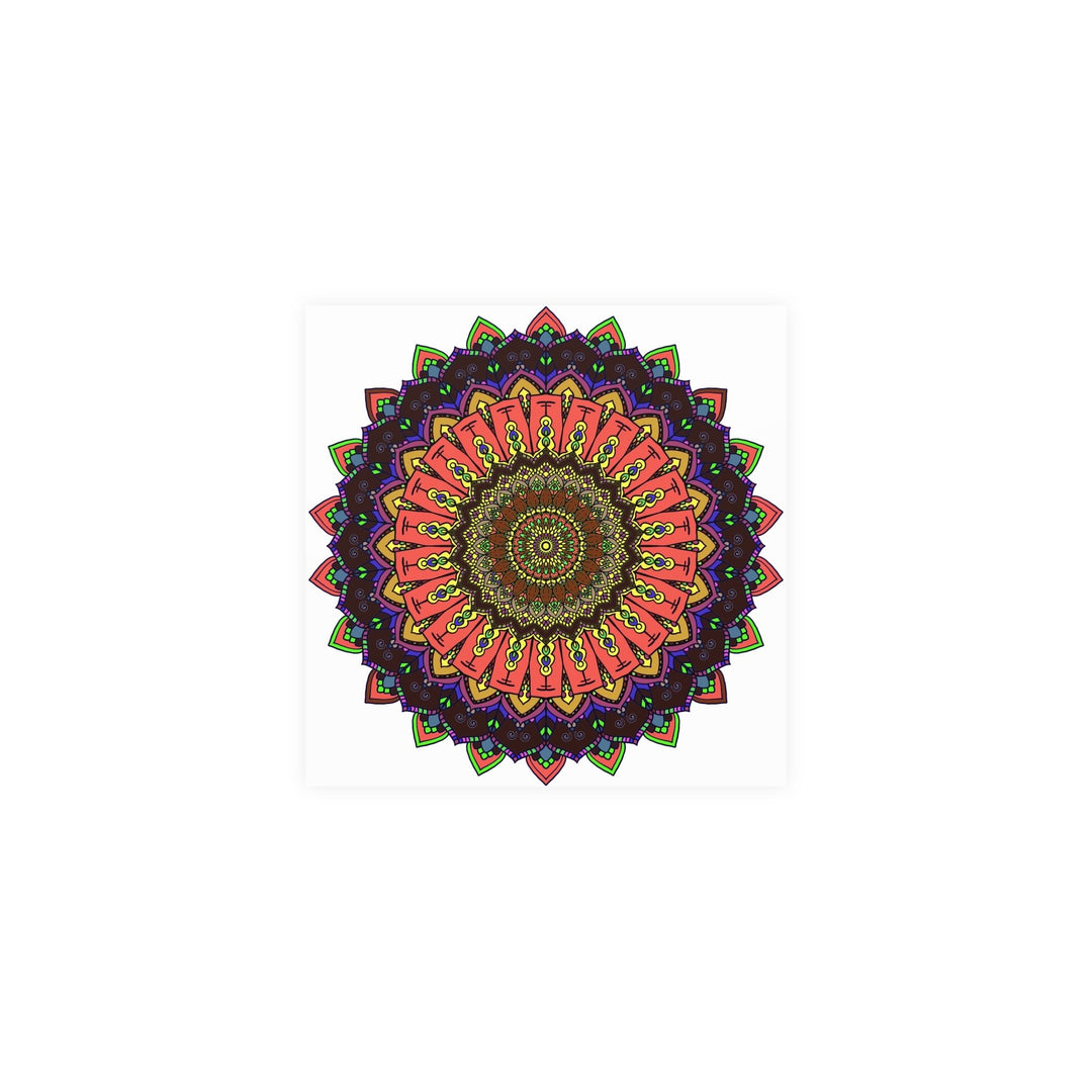 Vibrant Mandala Wall Art - Colorful Circular Design Poster - Blululi