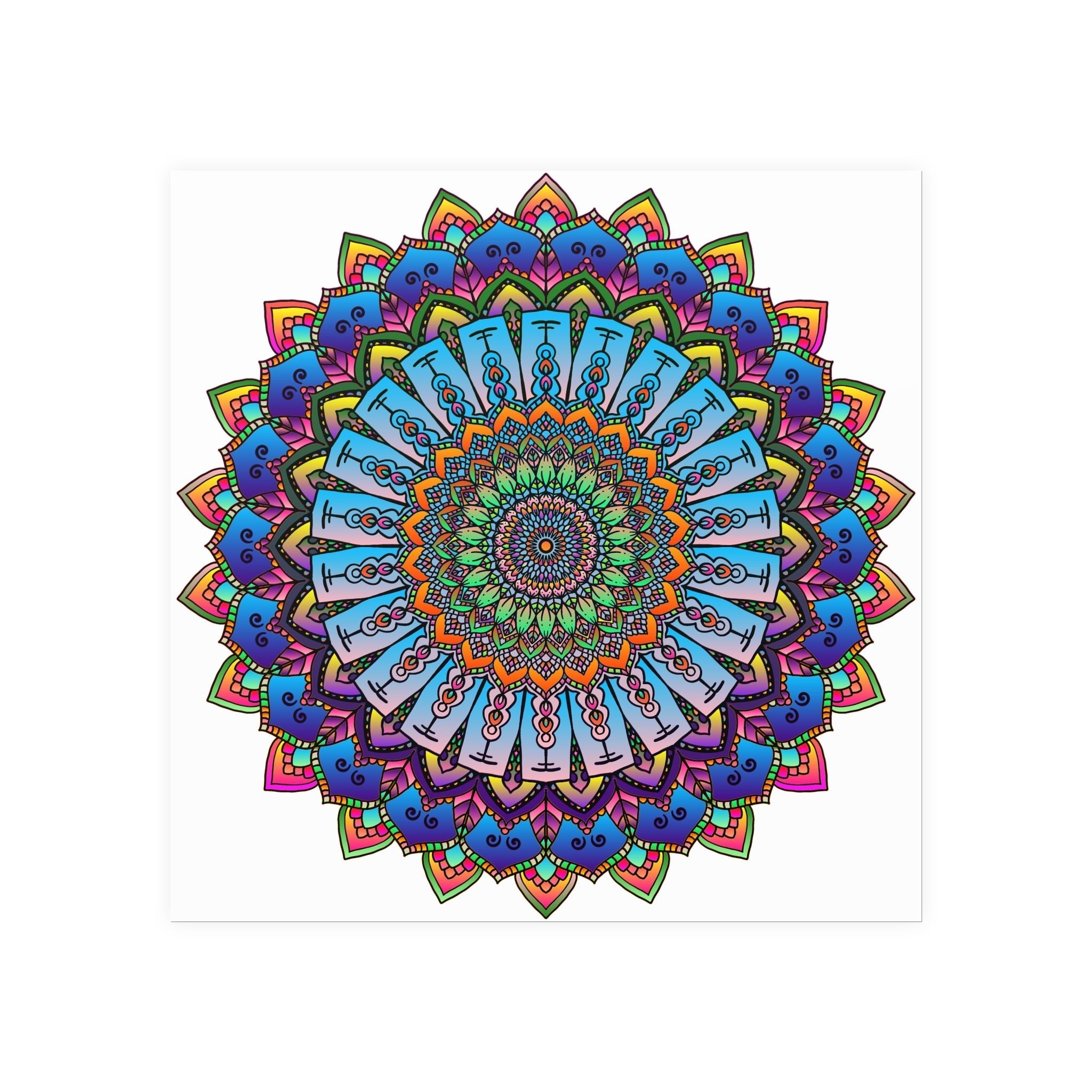 Vibrant Mandala Wall Art - Colorful & Intricate Design Poster - Blululi