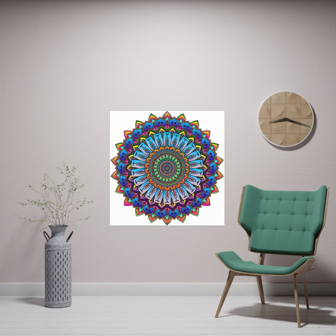 Vibrant Mandala Wall Art - Colorful & Intricate Design Poster - Blululi