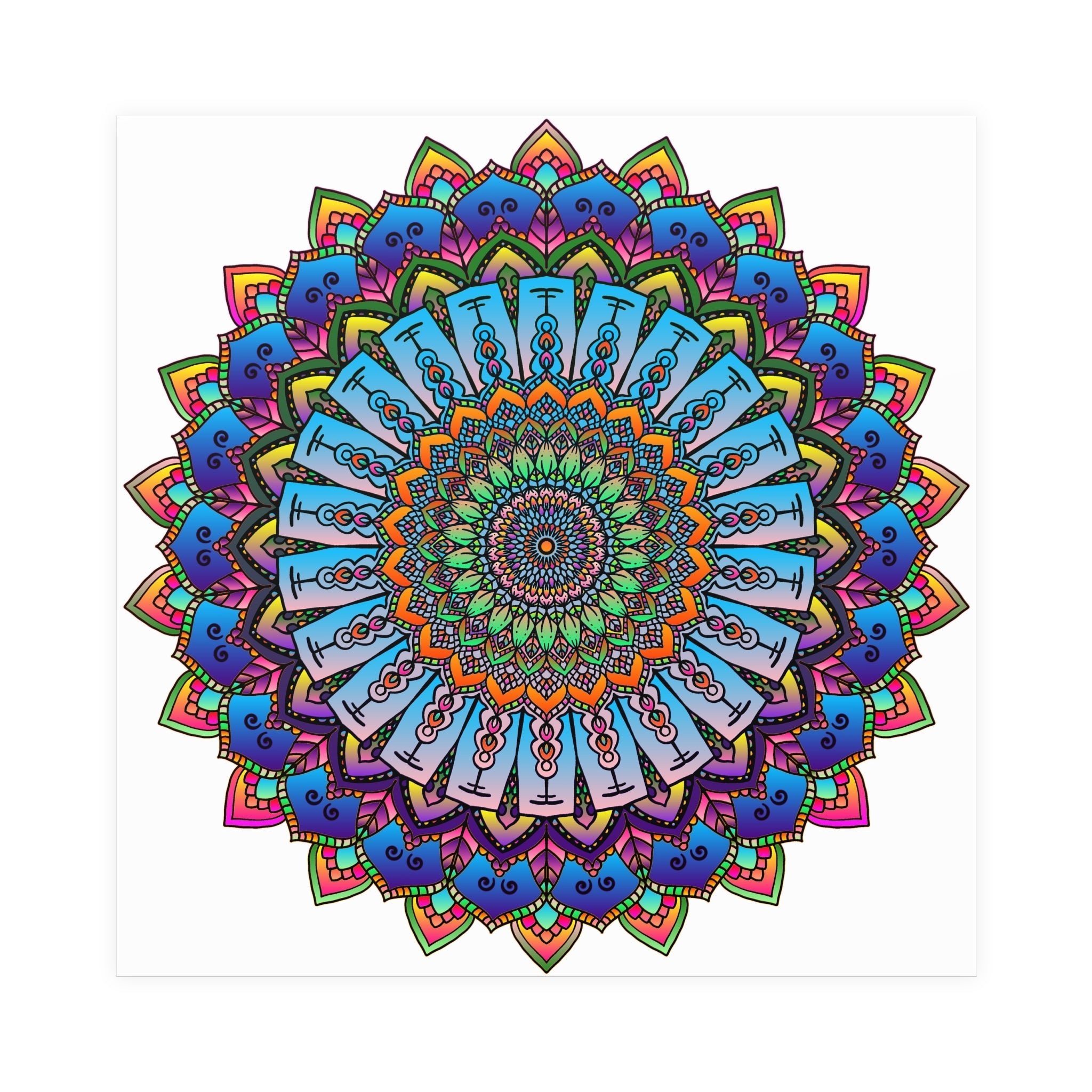 Vibrant Mandala Wall Art - Colorful & Intricate Design Poster - Blululi