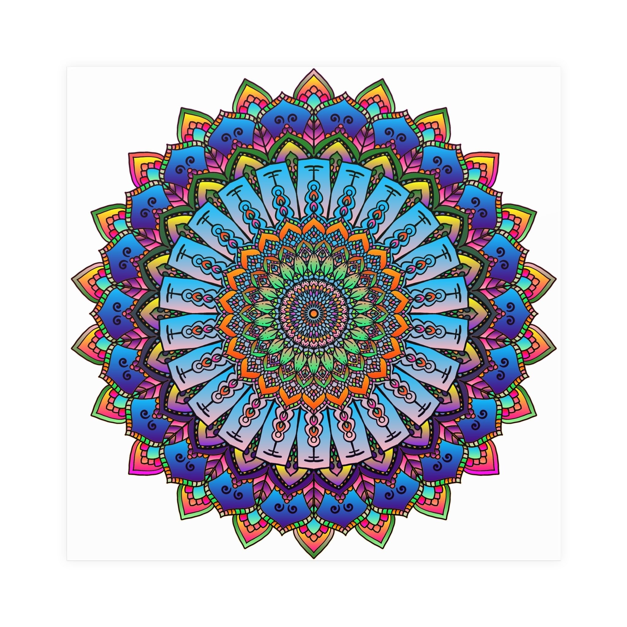 Vibrant Mandala Wall Art - Colorful & Intricate Design Poster - Blululi