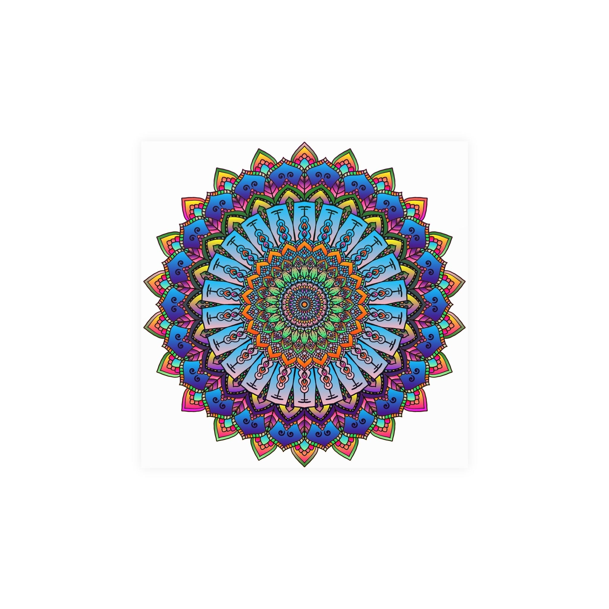 Vibrant Mandala Wall Art - Colorful & Intricate Design Poster - Blululi