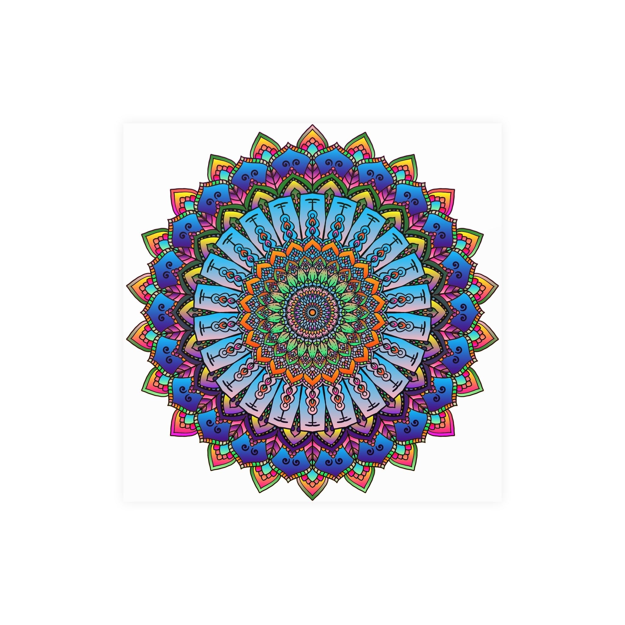 Vibrant Mandala Wall Art - Colorful & Intricate Design Poster - Blululi