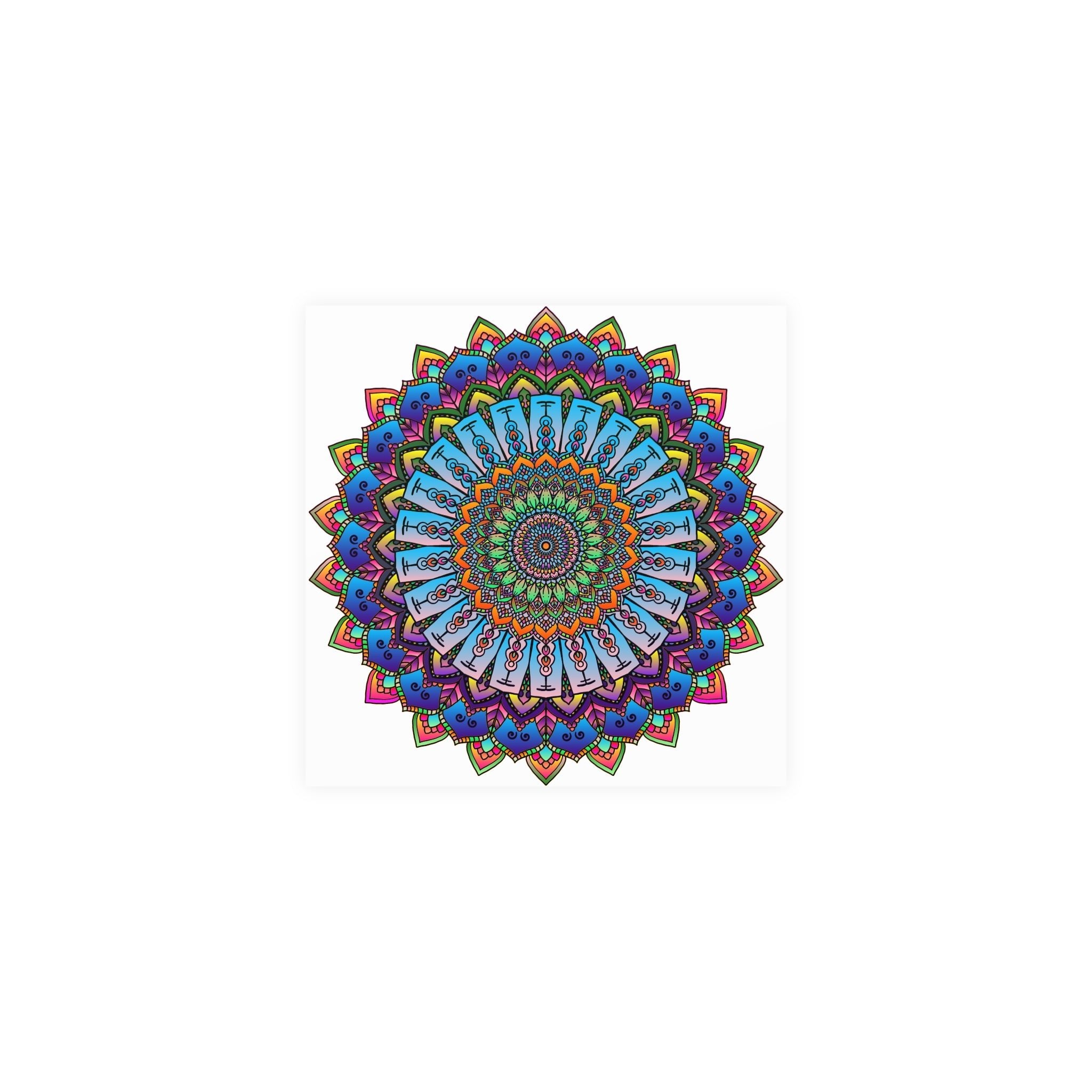 Vibrant Mandala Wall Art - Colorful & Intricate Design Poster - Blululi