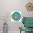 Vibrant Mandala Wall Art Poster - Blue, Green, Yellow Poster - Blululi