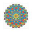 Vibrant Mandala Wall Art Poster - Blue, Green, Yellow Poster - Blululi