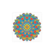Vibrant Mandala Wall Art Poster - Blue, Green, Yellow Poster - Blululi