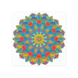 Vibrant Mandala Wall Art Poster - Blue, Green, Yellow Poster - Blululi