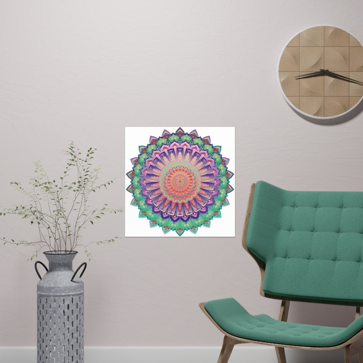 Vibrant Mandala Wall Art Poster - Colorful & Intricate Poster - Blululi