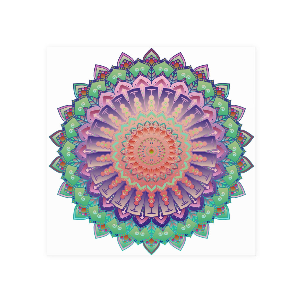 Vibrant Mandala Wall Art Poster - Colorful & Intricate Poster - Blululi