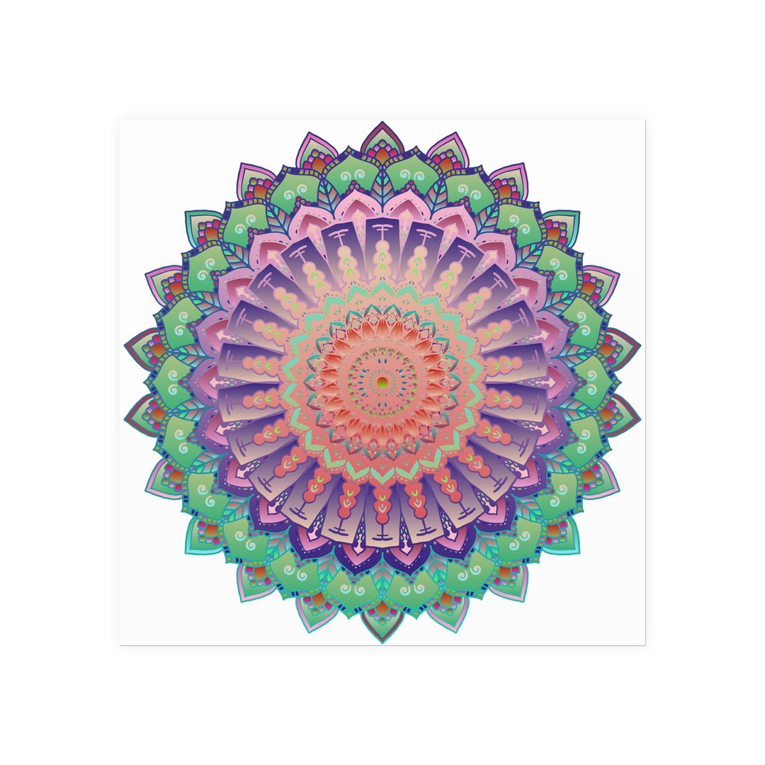 Vibrant Mandala Wall Art Poster - Colorful & Intricate Poster - Blululi