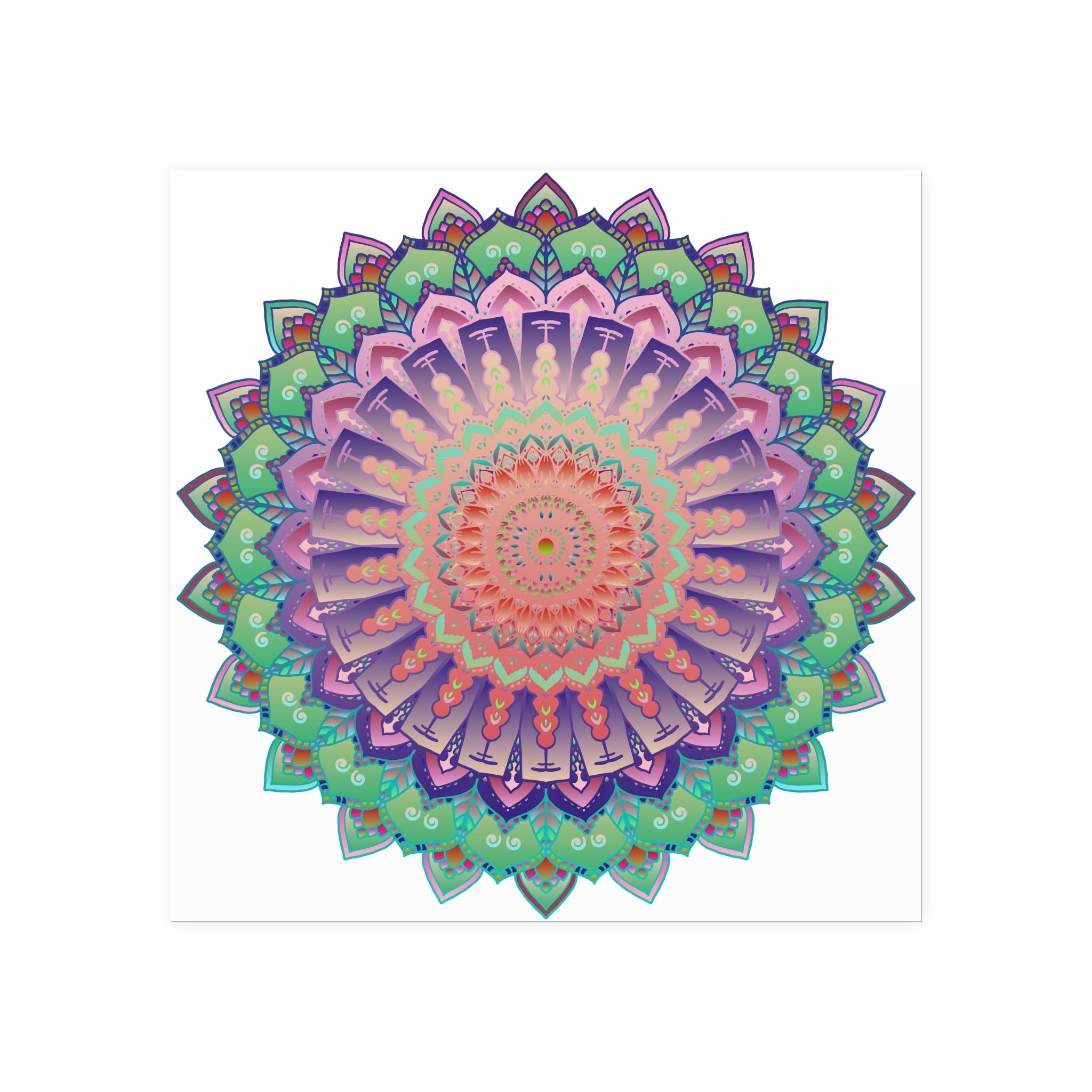 Vibrant Mandala Wall Art Poster - Colorful & Intricate Poster - Blululi