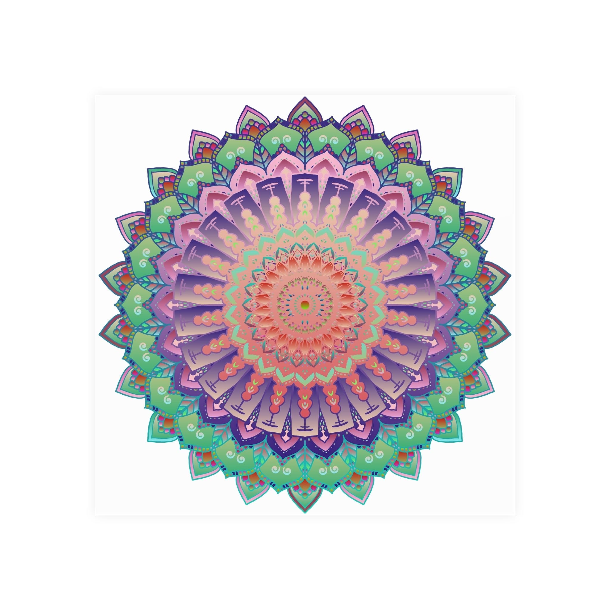 Vibrant Mandala Wall Art Poster - Colorful & Intricate Poster - Blululi