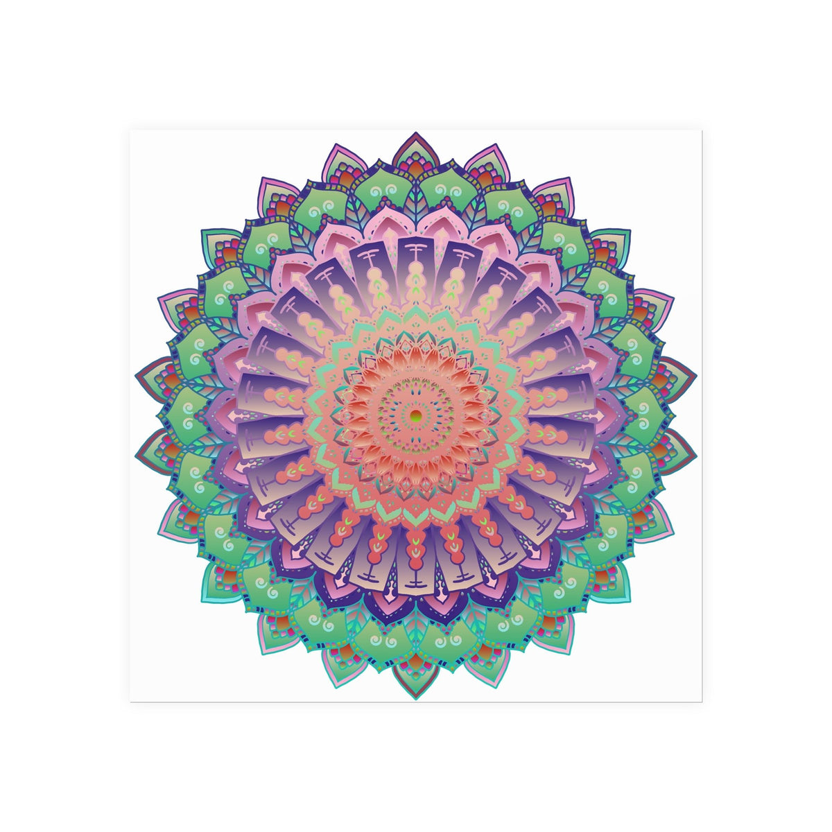 Vibrant Mandala Wall Art Poster - Colorful & Intricate Poster - Blululi