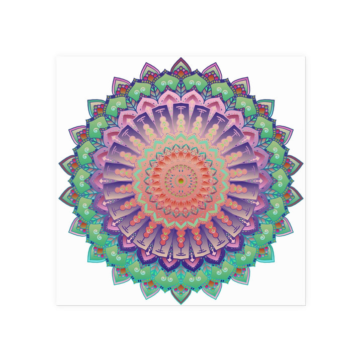 Vibrant Mandala Wall Art Poster - Colorful & Intricate Poster - Blululi