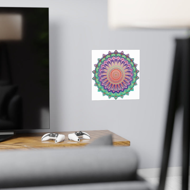 Vibrant Mandala Wall Art Poster - Colorful & Intricate Poster - Blululi