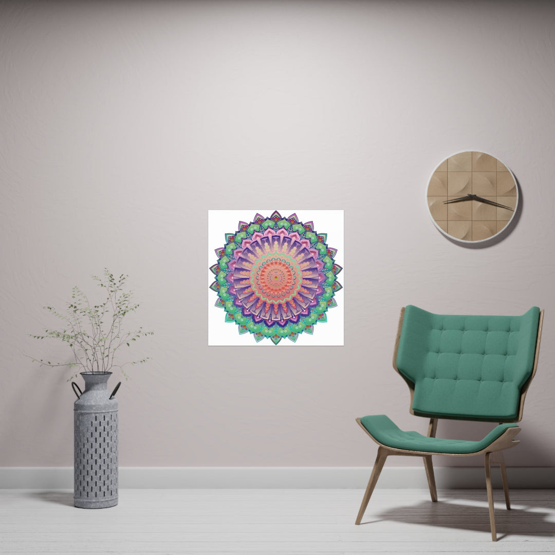 Vibrant Mandala Wall Art Poster - Colorful & Intricate Poster - Blululi