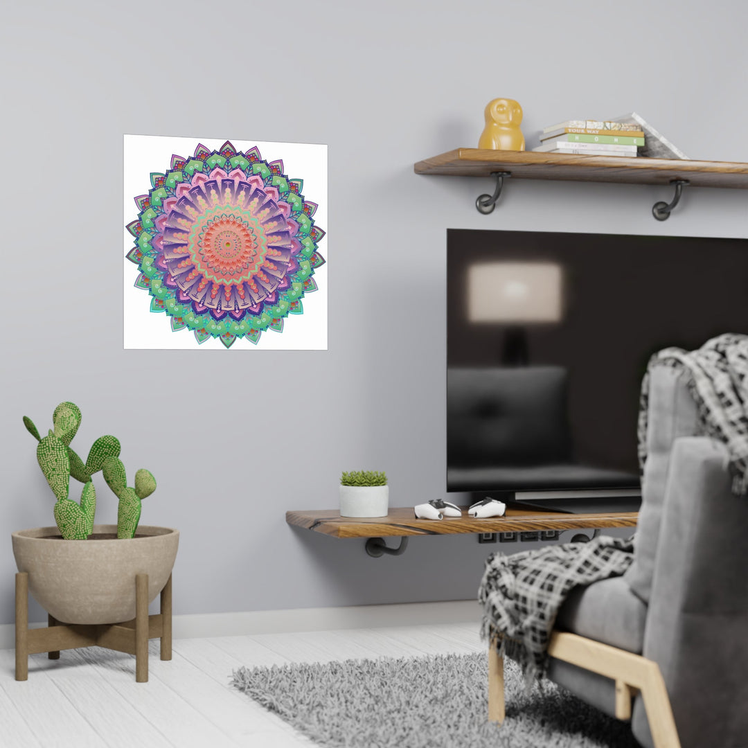 Vibrant Mandala Wall Art Poster - Colorful & Intricate Poster - Blululi