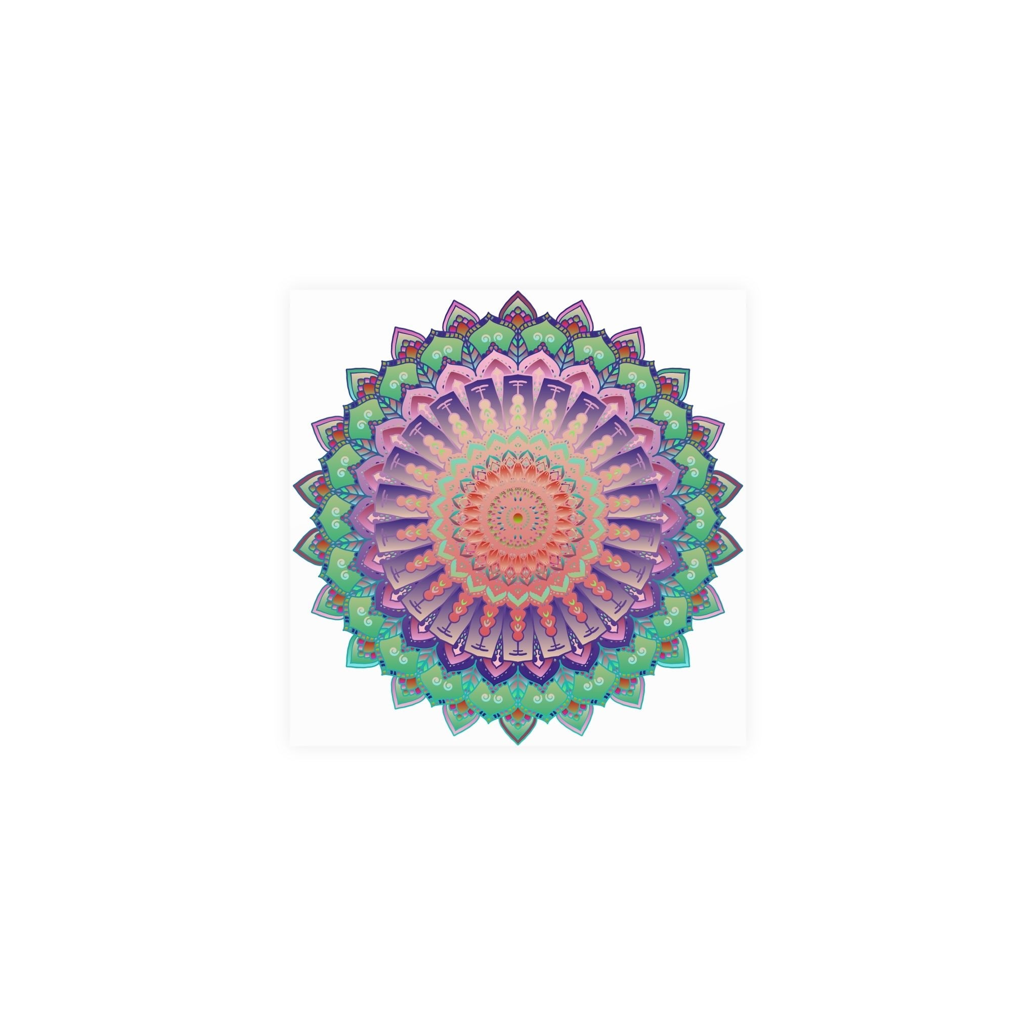 Vibrant Mandala Wall Art Poster - Colorful & Intricate Poster - Blululi