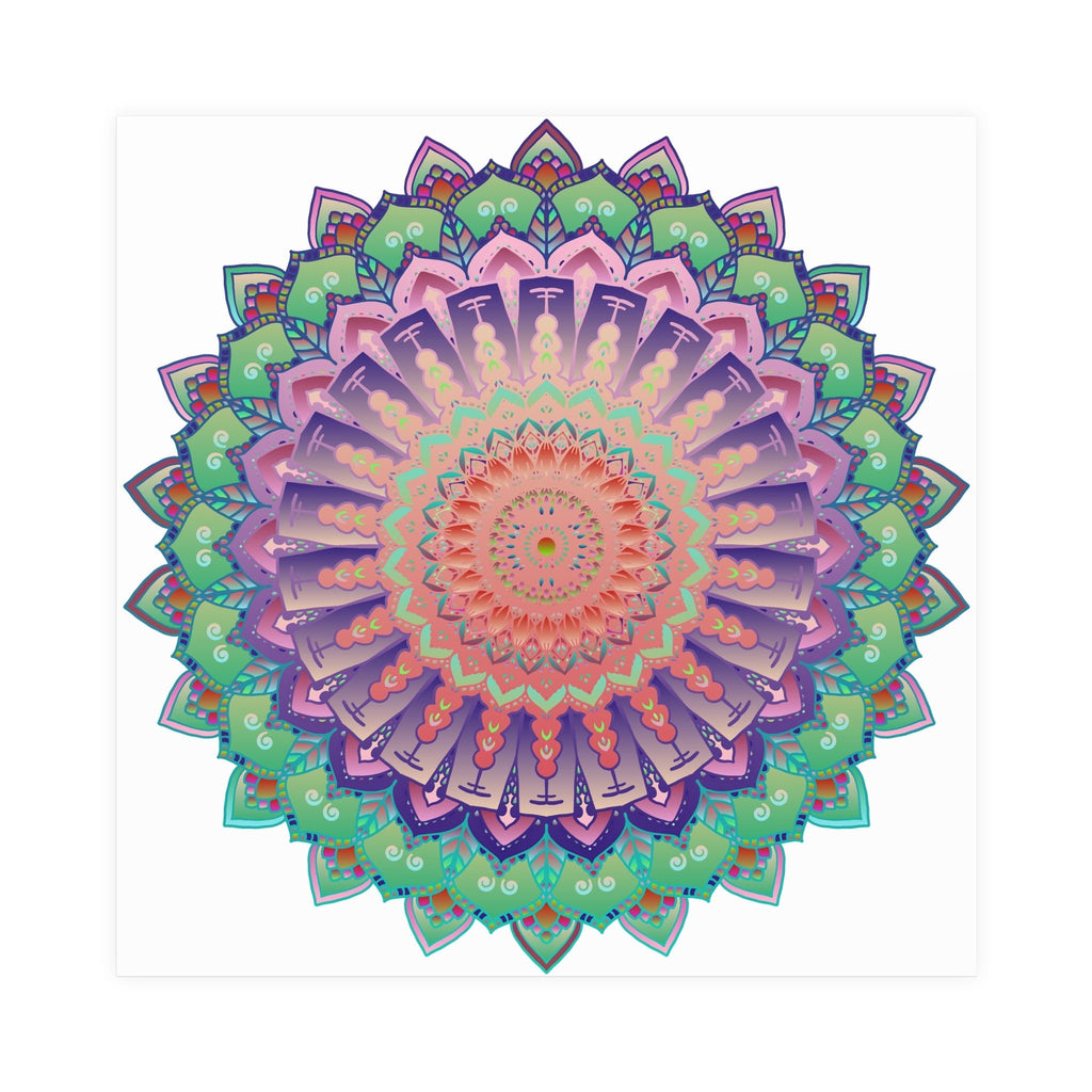 Vibrant Mandala Wall Art Poster - Colorful & Intricate Poster - Blululi