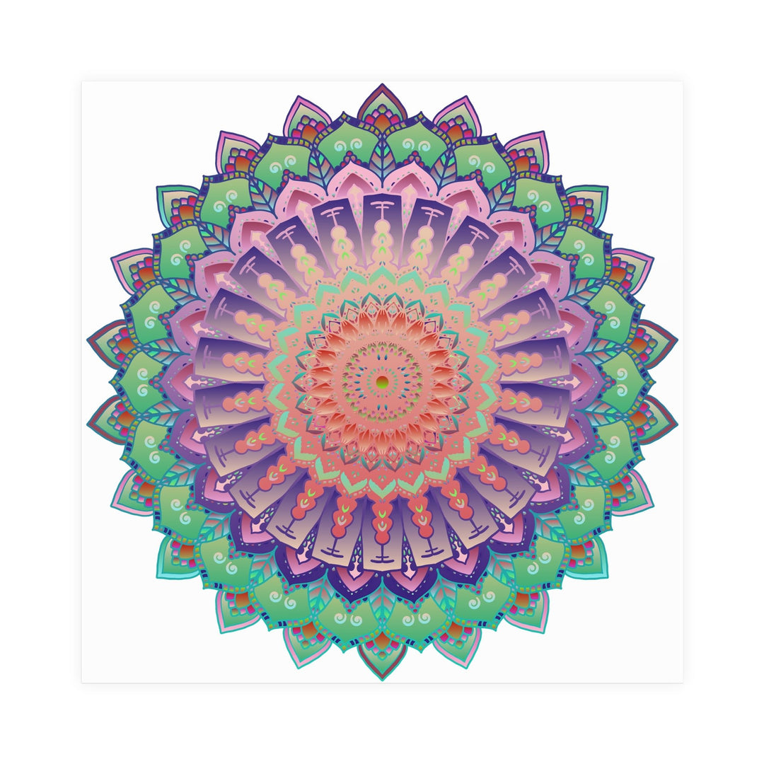 Vibrant Mandala Wall Art Poster - Colorful & Intricate Poster - Blululi