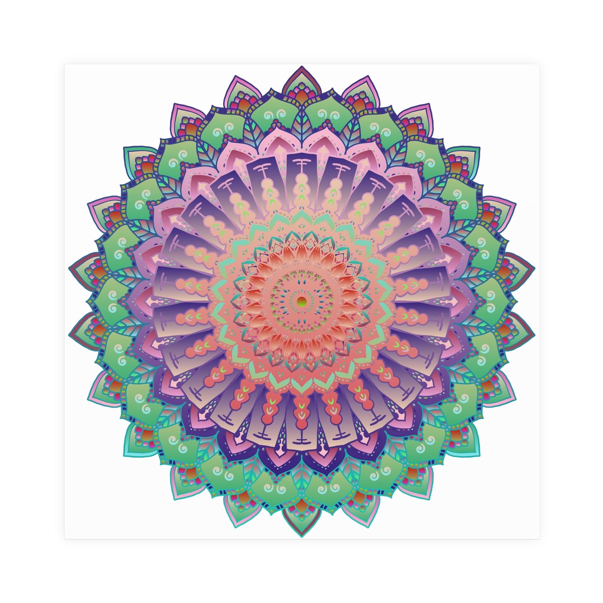 Vibrant Mandala Wall Art Poster - Colorful & Intricate Poster - Blululi