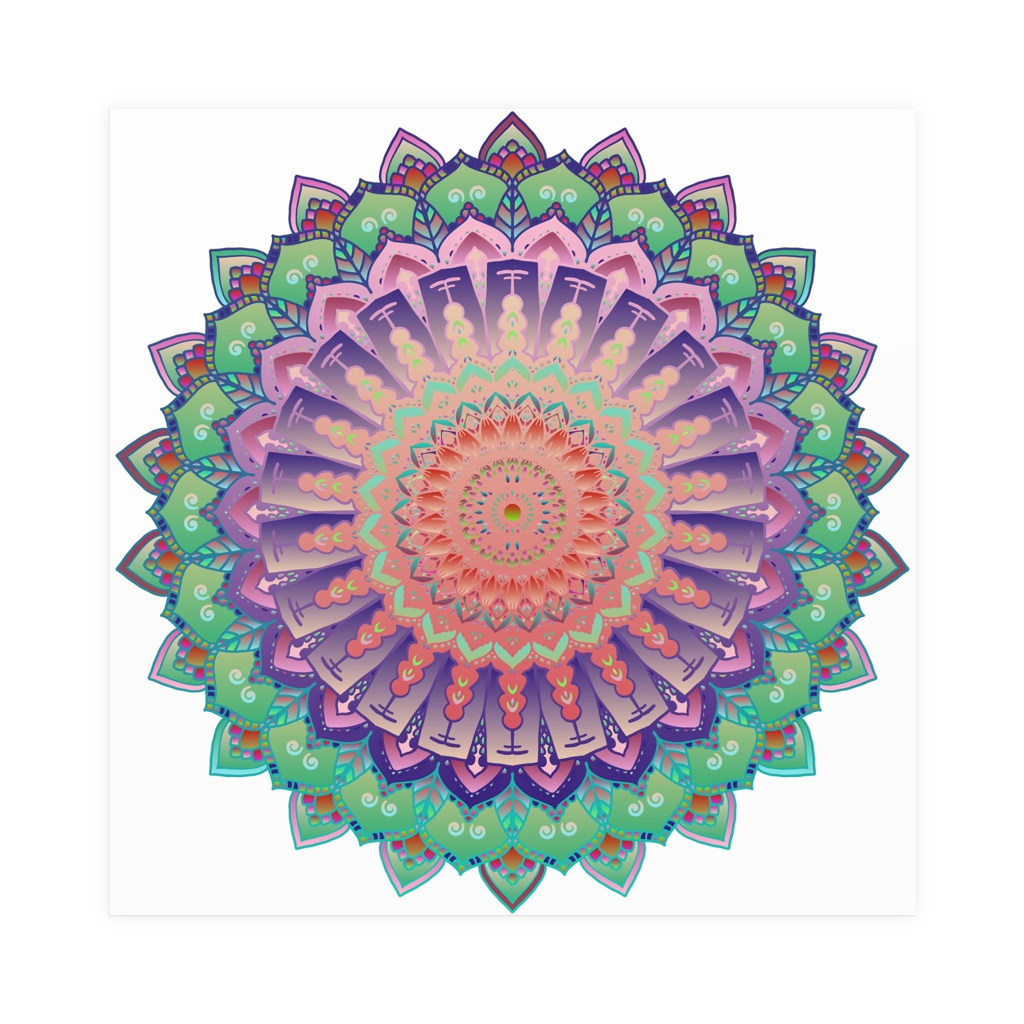 Vibrant Mandala Wall Art Poster - Colorful & Intricate Poster - Blululi