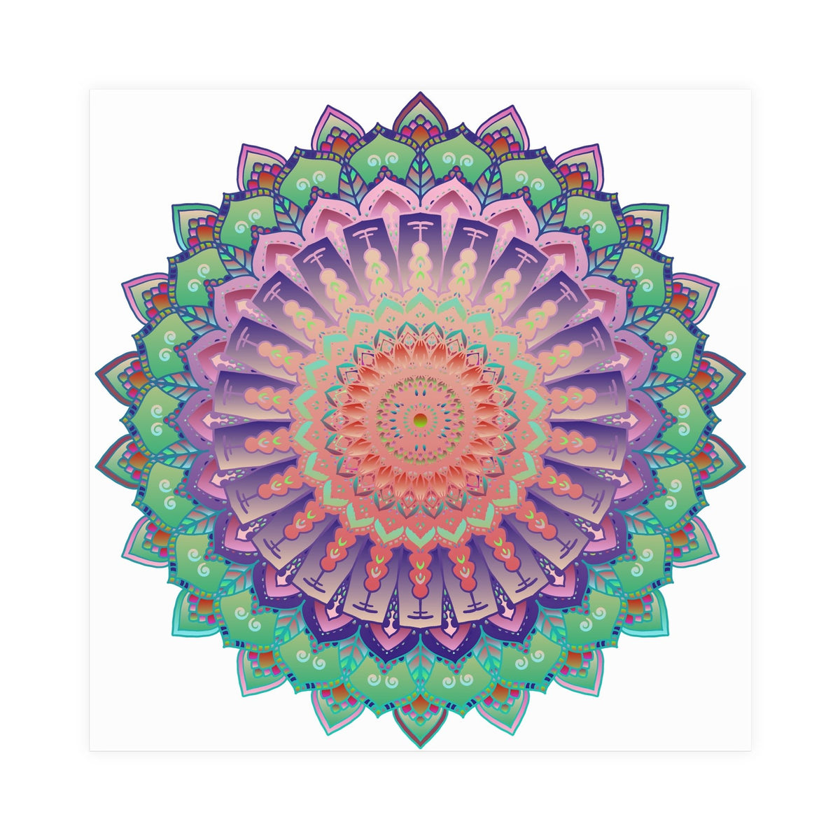 Vibrant Mandala Wall Art Poster - Colorful & Intricate Poster - Blululi