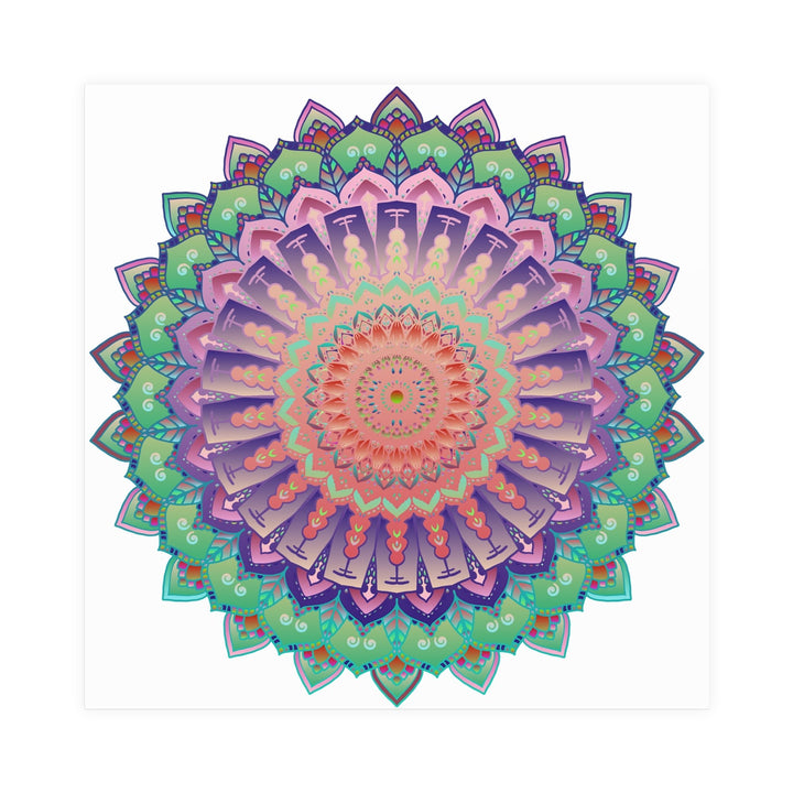 Vibrant Mandala Wall Art Poster - Colorful & Intricate Poster - Blululi