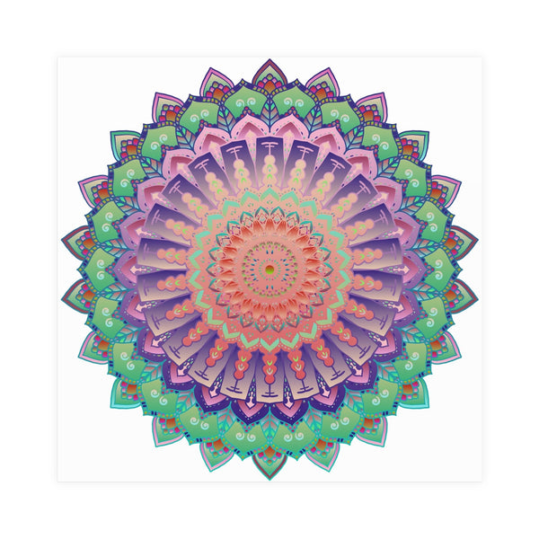 Vibrant Mandala Wall Art Poster - Colorful & Intricate Poster - Blululi