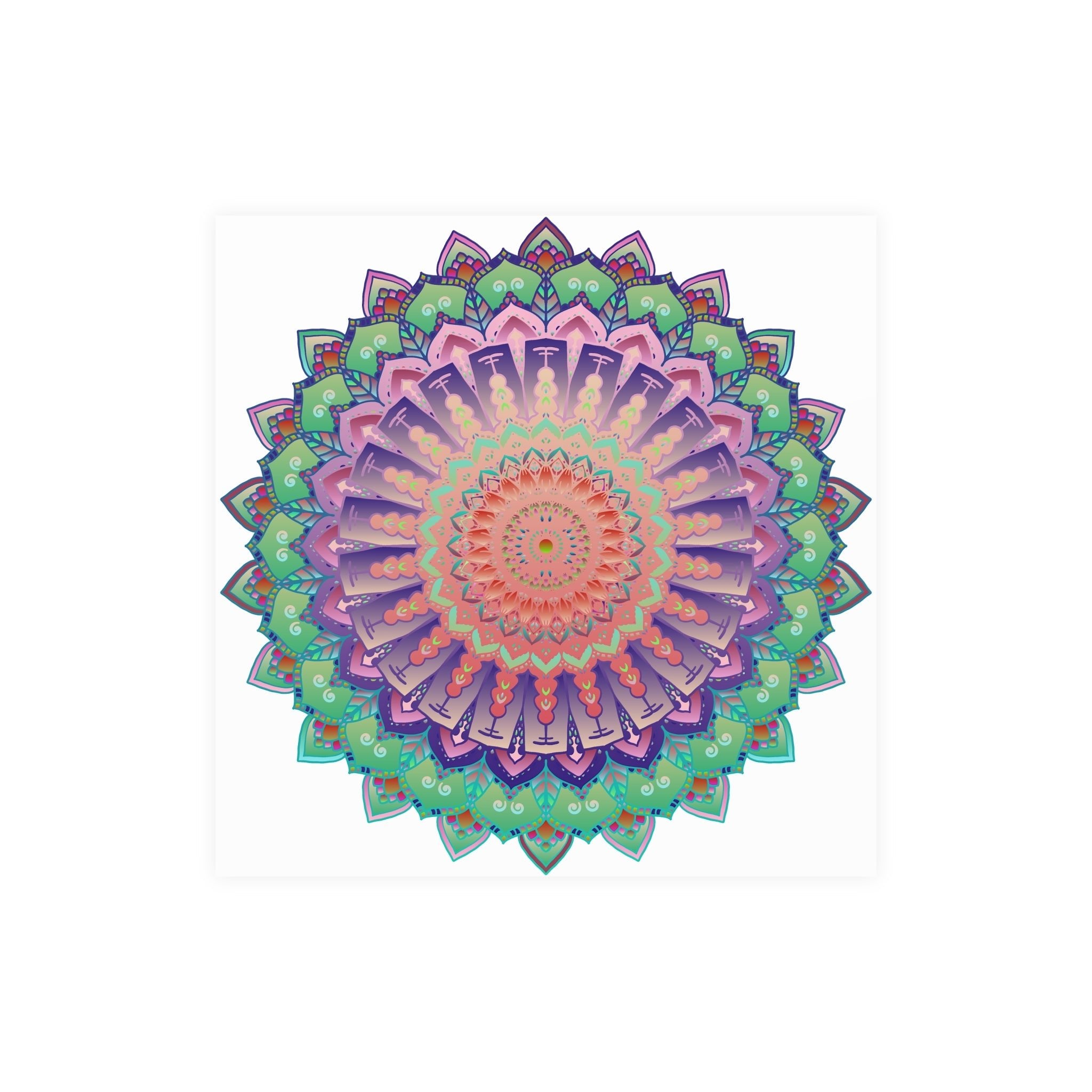 Vibrant Mandala Wall Art Poster - Colorful & Intricate Poster - Blululi