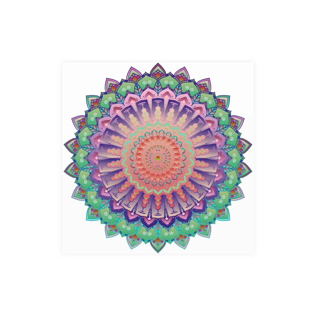 Vibrant Mandala Wall Art Poster - Colorful & Intricate Poster - Blululi