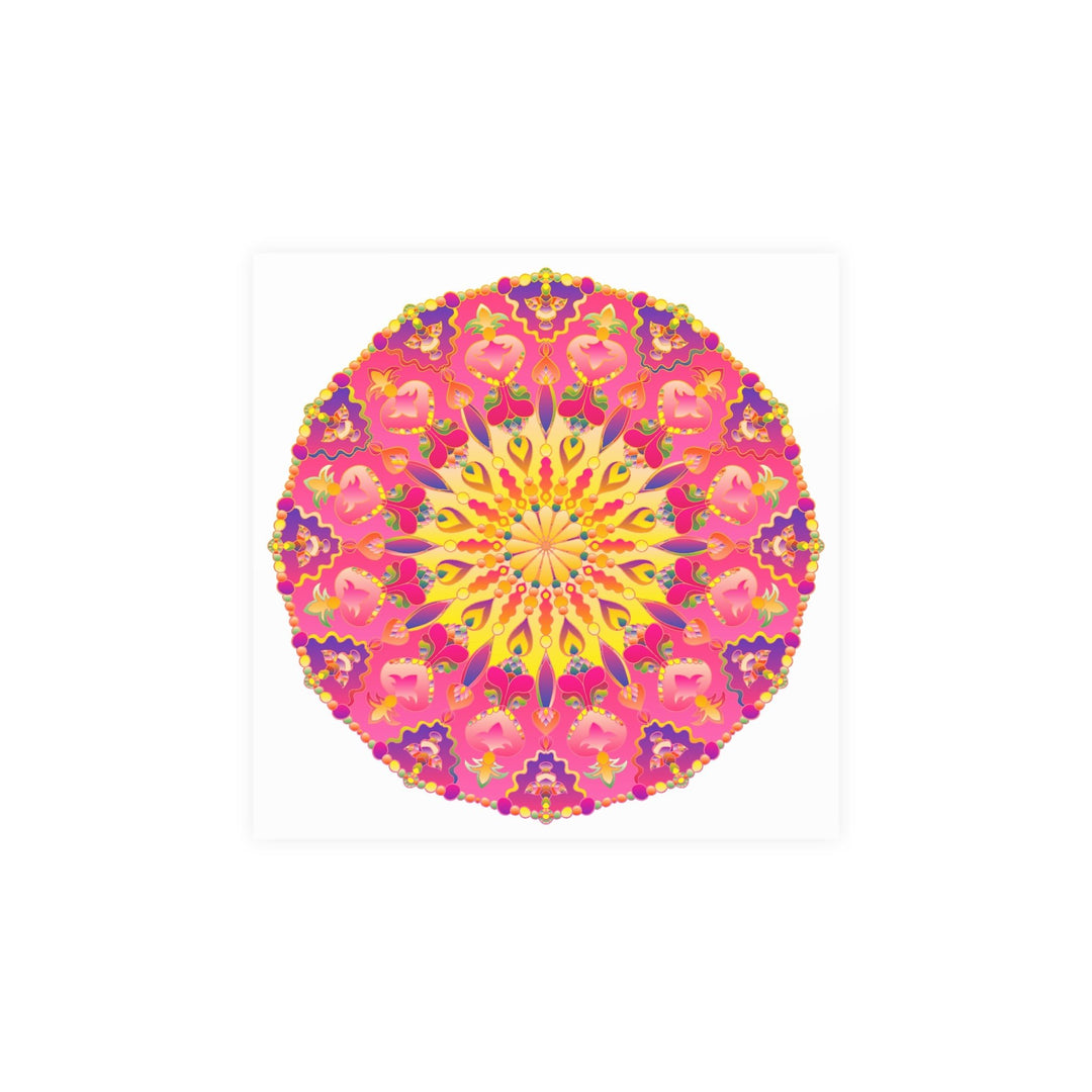 Vibrant Pink, Yellow & Purple Mandala Art Print Poster - Blululi